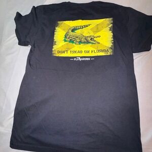 FloGrown T-Shirt Mens Large Black Excellent Dont Tread On Florida Alligator Tee